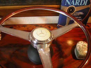 Nardi Wood Steering Wheel engraved spokes for Mercedes R107 - W107 560 SL