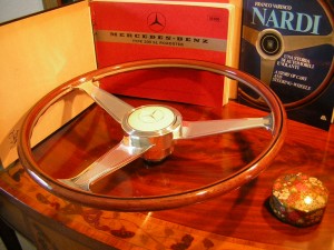 Nardi Wood Steering Wheel Engraved spokes for Mercedes W198 300 SL Roadster Mercedes 190 SL