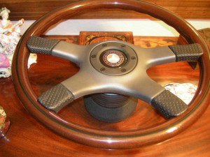 Original Nardi Wood Steering Wheel with Original NOS Hub for Mercedes Benz W107 1980 to 1989 350SLC 450SL 450SLC 500SL 560SL